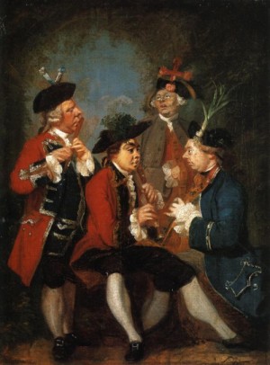 Oil reynolds, sir joshua Painting - Sir Thomas Kennedy, James Caulfeild, Mr Ward and Mr Phelps. by Reynolds, Sir Joshua
