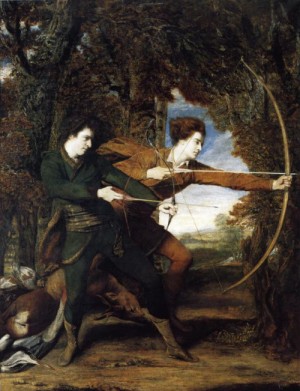 Oil reynolds, sir joshua Painting - The Archers. Colonel Acland and Lord Sydney. 1769. by Reynolds, Sir Joshua