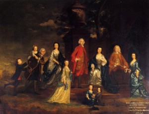 Oil Painting - The Eliot Family. c.1746. by Reynolds, Sir Joshua