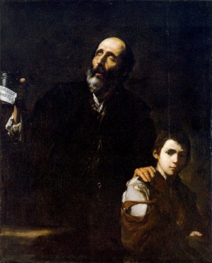 Oil ribera, jusepe de Painting - -Blind Beggar and his Boy   1632 by Ribera, Jusepe de