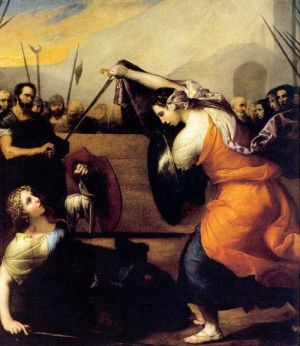 Oil ribera, jusepe de Painting - Duel of the Women   1636 by Ribera, Jusepe de