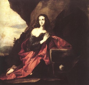 Oil ribera, jusepe de Painting - Mary Magdalene in the Desert    1640-41 by Ribera, Jusepe de