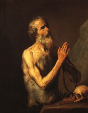 Oil Painting - Saint Onufri    1637 by Ribera, Jusepe de