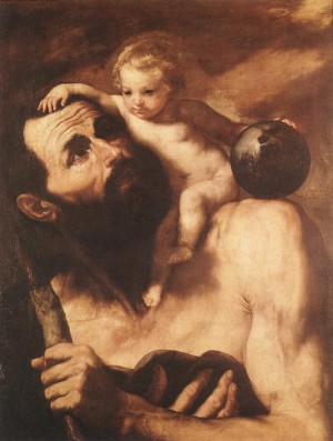 Oil ribera, jusepe de Painting - St Christopher    1637 by Ribera, Jusepe de