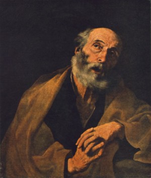 Oil ribera, jusepe de Painting - St Peter by Ribera, Jusepe de