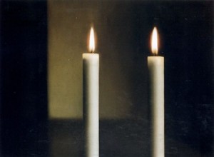 Oil richter, gerhard Painting - Two Candles  1982 by Richter, Gerhard