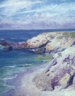Oil seascapes Painting - La Jolla Cove-Robert & Marlene Veloz by Rose, Guy
