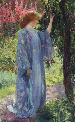 Oil angels Painting - The Blue Kimono, 1909 , Trotter Galleries by Rose, Guy