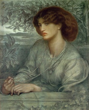 Oil portrait Painting - Aurea Catena (Portrait of Mrs. Morris)  c. 1868  30.37 x 24.37in  Fogg Art Museum, Cambridge, Massachusetts by Rossetti, Dante Gabriel