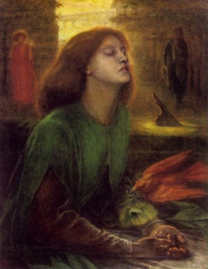 Oil Painting - Beata Beatrix  c. 1864-70  34 x 26 in  Tate Gallery, London by Rossetti, Dante Gabriel