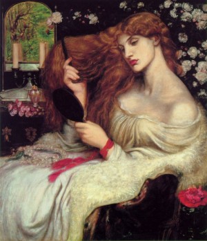 Oil Painting - Lady Lilith   1872-73  37.5x 32 in  Delaware Art Museum, Wilmington by Rossetti, Dante Gabriel