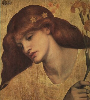 Oil Painting - Sancta Lilias, 1874, Tate Gallery in London by Rossetti, Dante Gabriel