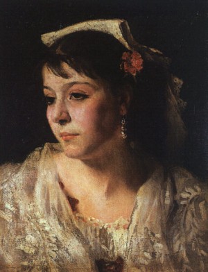 Oil woman Painting - Head of an Italian Woman, 1880 by Sargent, John Singer