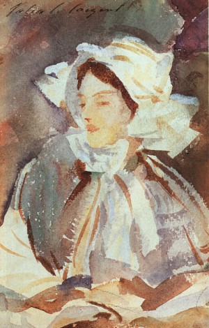 Oil sargent, john singer Painting - Lady in a Bonnet, 1907-1912 by Sargent, John Singer