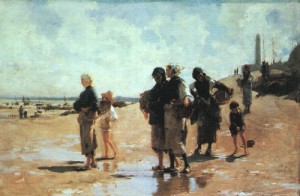 Oil people Painting - Oyster Gatherers of Cancale, 1878 by Sargent, John Singer