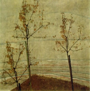 Oil trees Painting - Autumn Trees 1911 by Schiele, Egon