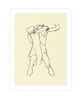 Oil dance Painting - Couple d'Amants by Schiele, Egon