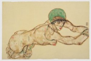 Oil female Painting - Female Nude to the Right, 1914 by Schiele, Egon