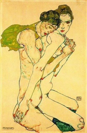 Oil schiele, egon Painting - Friendship, 1913 by Schiele, Egon