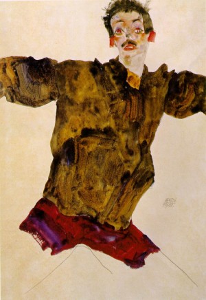 Oil schiele, egon Painting - Gespreid by Schiele, Egon