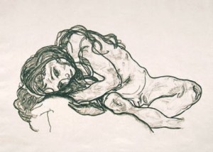 Oil girl Painting - Girl 1918 by Schiele, Egon