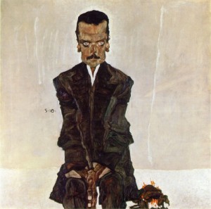 Oil people Painting - Meneer by Schiele, Egon