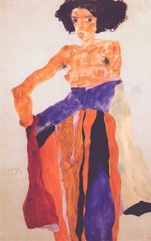 Oil people Painting - Moa by Schiele, Egon