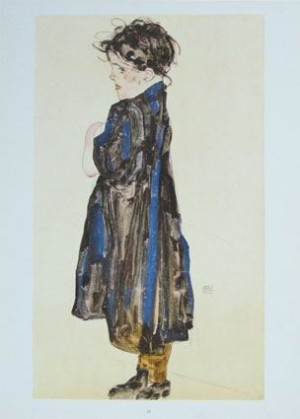 Oil girl Painting - Peasants Girl by Schiele, Egon