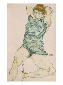 Oil schiele, egon Painting - Reclining Woman by Schiele, Egon