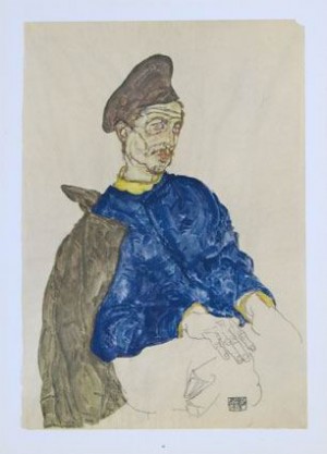 Oil schiele, egon Painting - Russian Prisoner of War, 1914 by Schiele, Egon