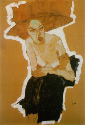 Oil woman Painting - Scornful Woman 1910 by Schiele, Egon
