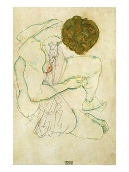Oil woman Painting - Seated Nude Woman by Schiele, Egon