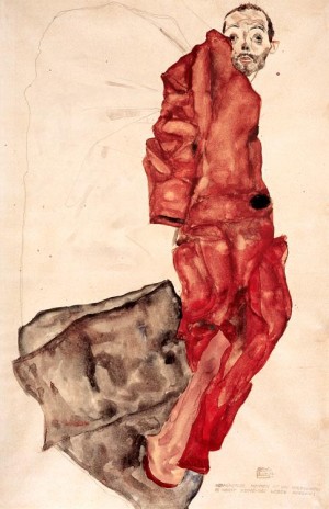 Oil schiele, egon Painting - Self-Portrait as Prisoner, 1912 by Schiele, Egon