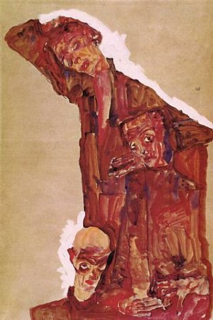 Oil schiele, egon Painting - Self Portrait(s) by Schiele, Egon