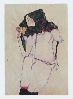 Oil girl Painting - Sleeping Girl, 1911 by Schiele, Egon
