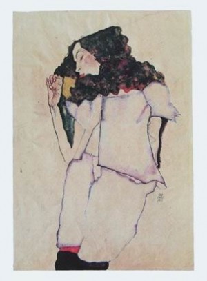 Oil schiele, egon Painting - Sleeping Girl, 1911 by Schiele, Egon