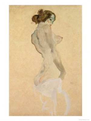 Oil female Painting - Standing Female Nude, 1912 by Schiele, Egon
