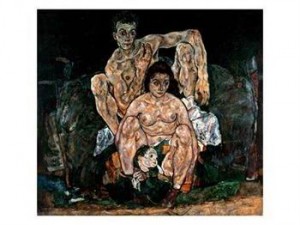 Oil people Painting - The Artist's Family by Schiele, Egon