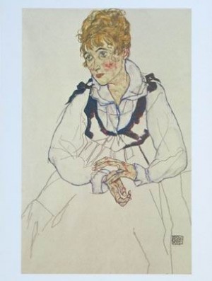 Oil people Painting - The Artist's Wife, 1917 by Schiele, Egon
