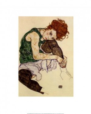 Oil schiele, egon Painting - The Artist's Wife by Schiele, Egon