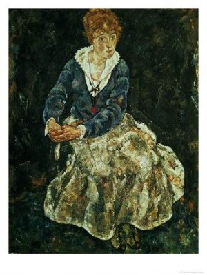 Oil people Painting - The Artist's Wife Seated, circa 1912 by Schiele, Egon