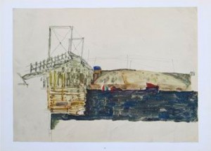 Oil schiele, egon Painting - The Bridge, 1912 by Schiele, Egon