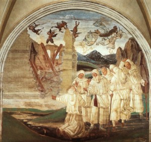 Oil signorelli, luca Painting - Stories from the Life of Saint Benedict, God Punishes the Priest Fiorenzo, fresco detail, Abbey Monteoliveto by Signorelli, Luca