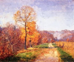 Oil steele, theodore clement Painting - Along a Country Lane 1901 by Steele, Theodore Clement