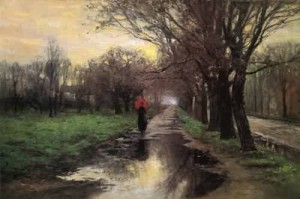 Oil street Painting - Meridian Street, Thawing Weather 1887 by Steele, Theodore Clement