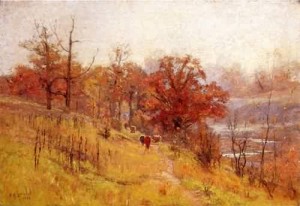 Oil steele, theodore clement Painting - November's Harmony 1893 by Steele, Theodore Clement
