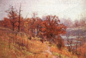 Oil steele, theodore clement Painting - November's Harmony, 1893 by Steele, Theodore Clement