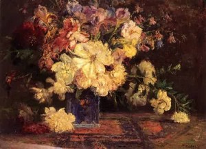 Oil still Painting - Still Life with Peonies 1915 by Steele, Theodore Clement