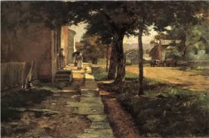Oil steele, theodore clement Painting - Street in Vernon 1886 by Steele, Theodore Clement