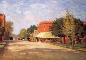 Oil street Painting - Street Scene 1896 by Steele, Theodore Clement